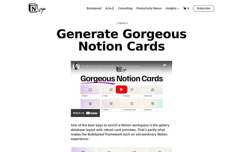 Notion Card Generator by Notion VIP