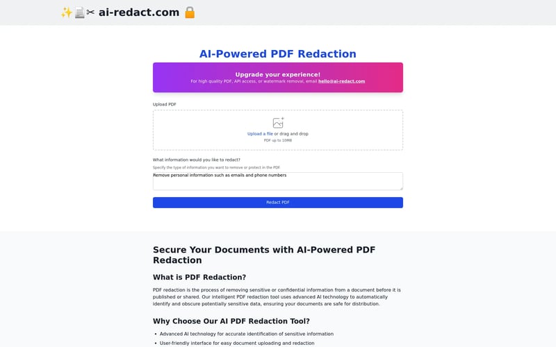 AI PDF Redaction Tool