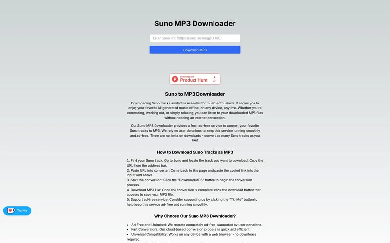 Suno MP3 Downloader