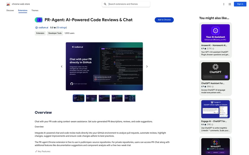 PR-Agent: AI-powered chat & code review