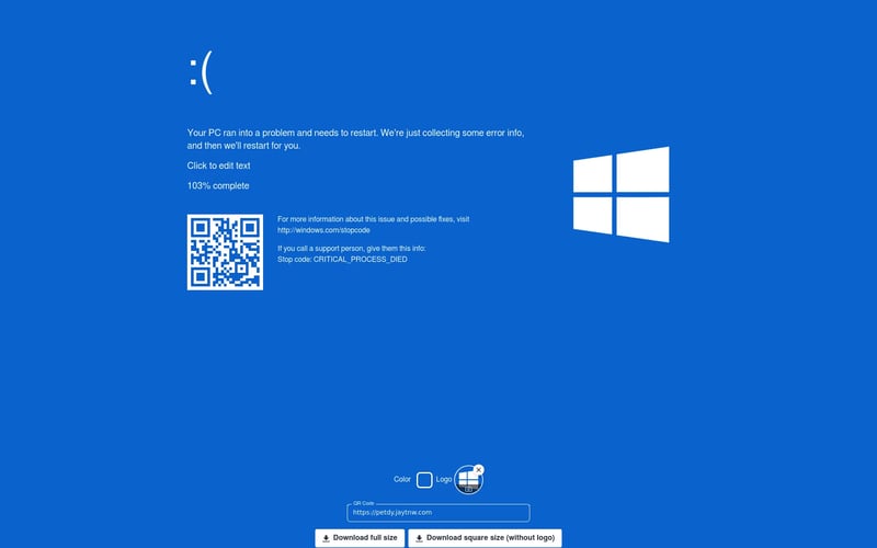 Fake Windows BSOD