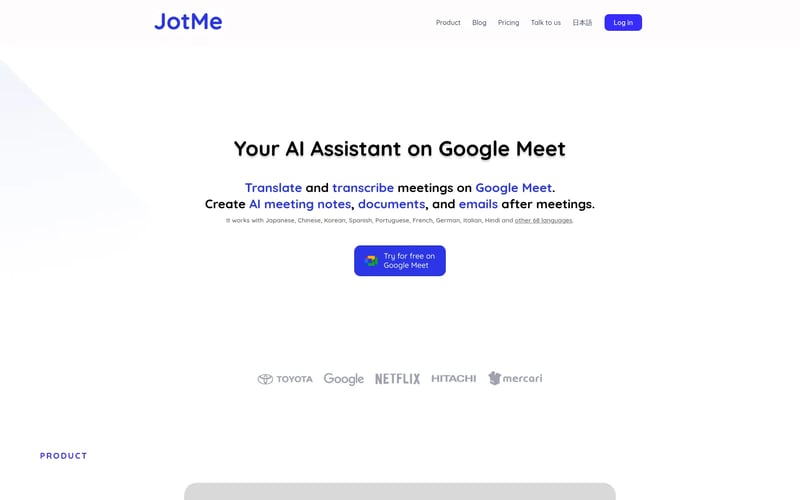 JotMe for Google Meet