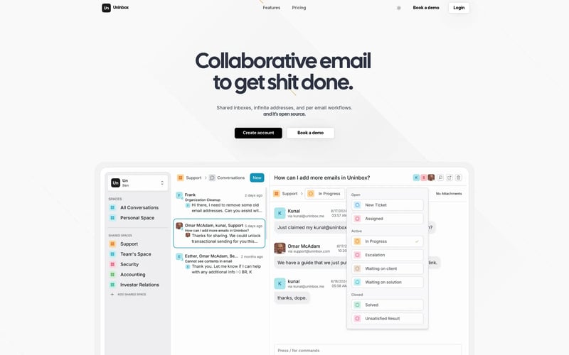 UnInbox: Spaces & Workflows