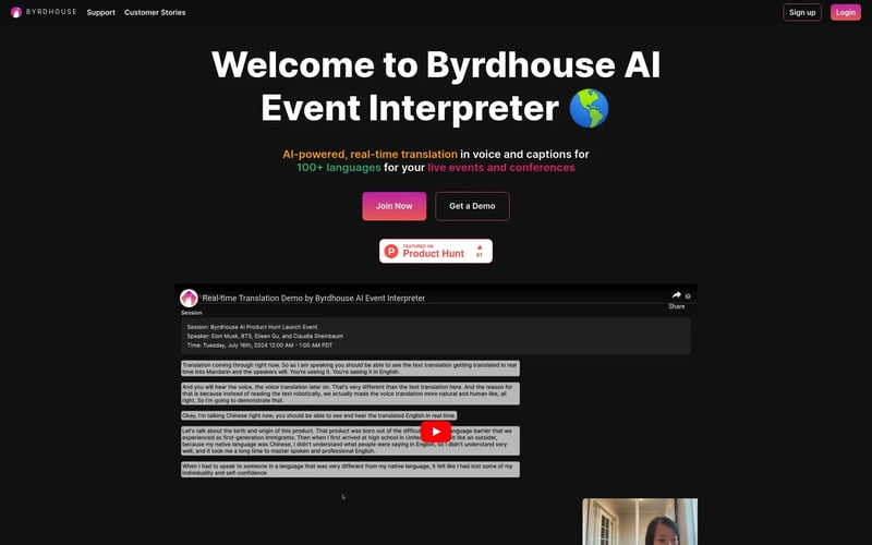 Real-time Voice Translation by Byrdhouse