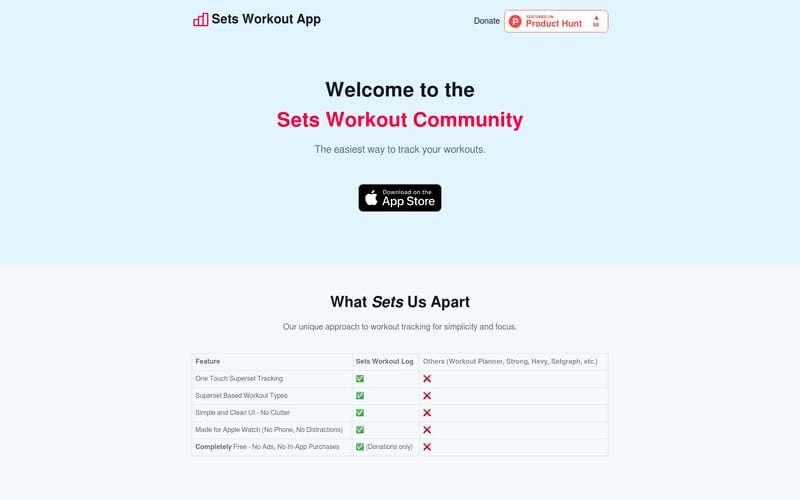 Sets Workout App