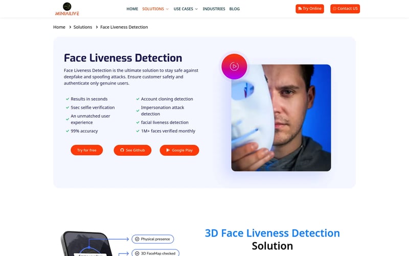 MiniAiLive - Face Liveness Detection