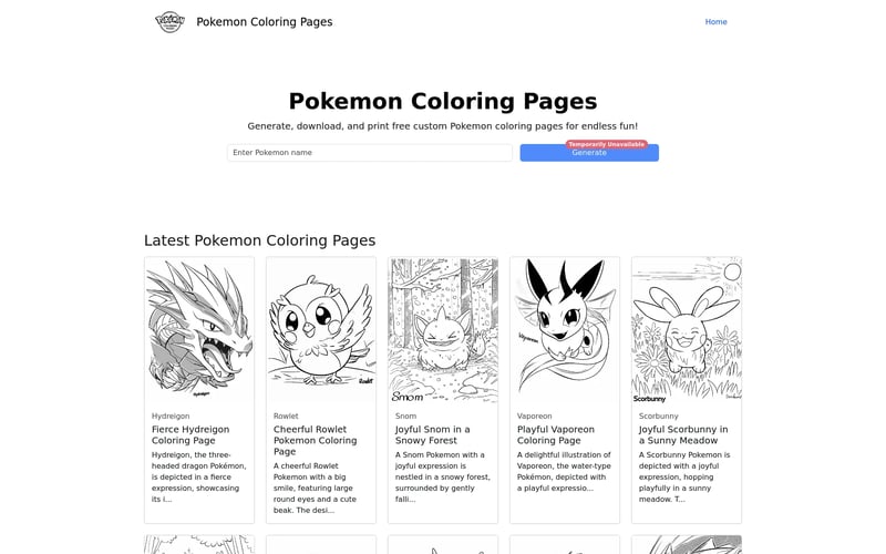 Pokemon Coloring Pages