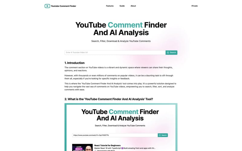 YouTube Comment Finder And AI Analysis