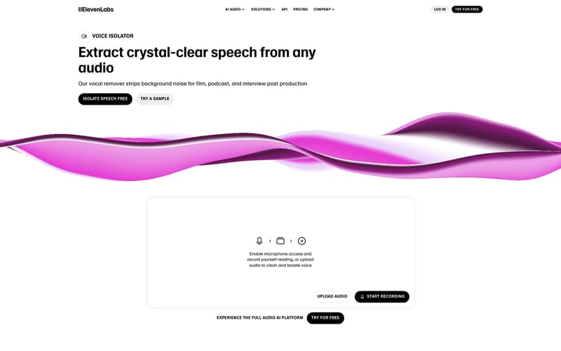 Voice Isolator by ElevenLabs