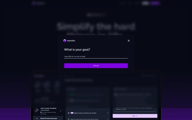 mentor: Simplify your goals and get things done with mentor, your personal assistant