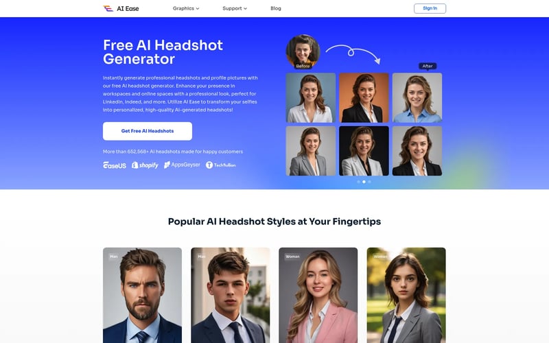 AI Ease: AI Headshot Generator