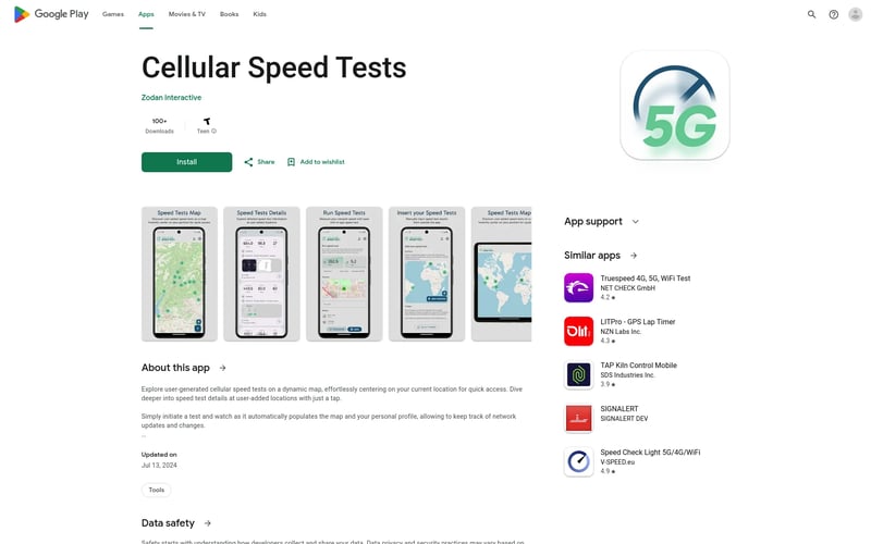 Cellular Speed Tests