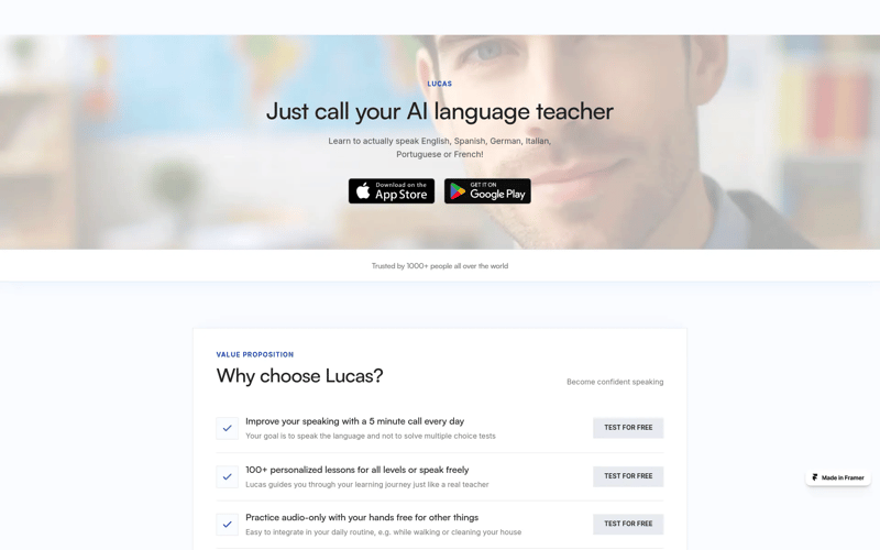 Lucas | Call your AI language teacher