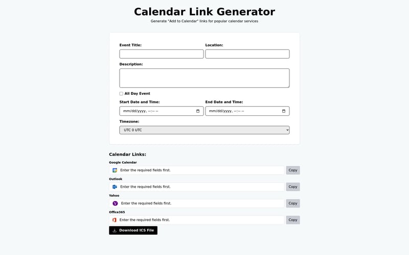 Calendar Link Generator