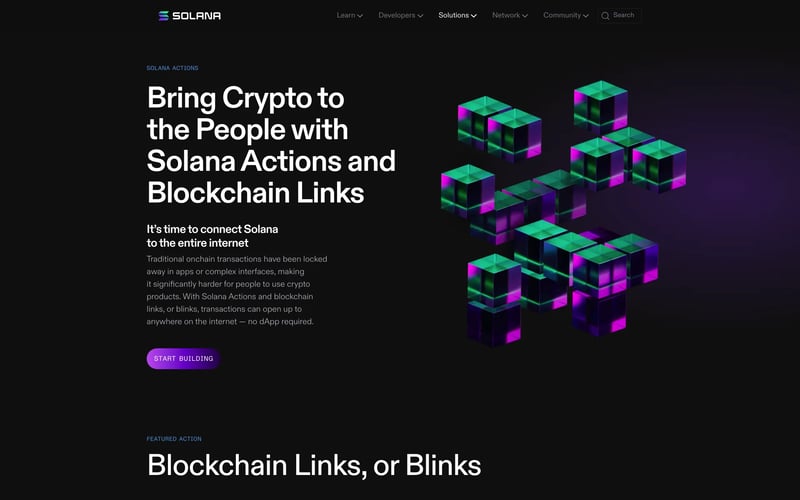 Blockchain Links and Solana Actions 