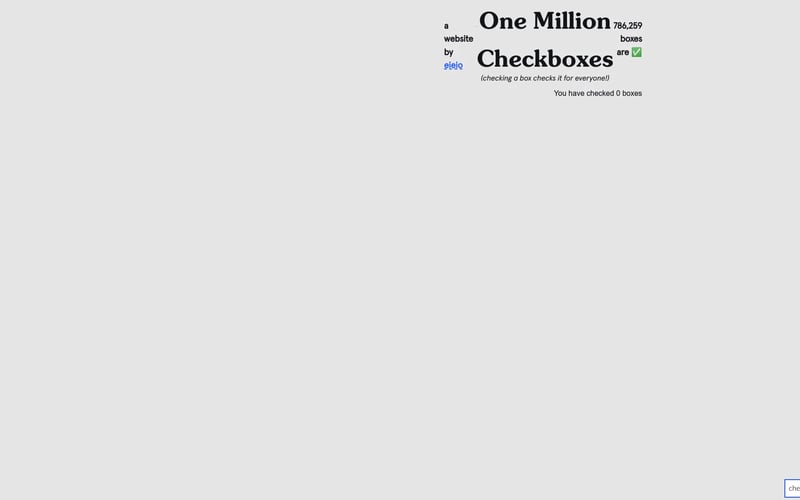 One Million Checkboxes