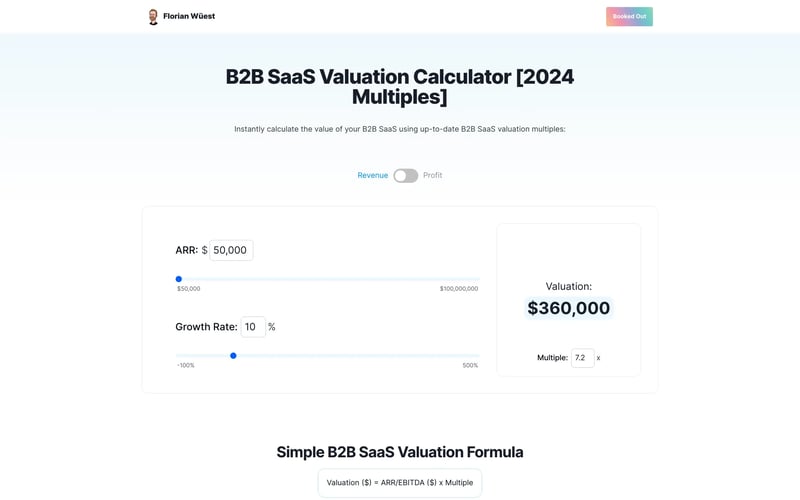 B2B SaaS Valuation Calculator