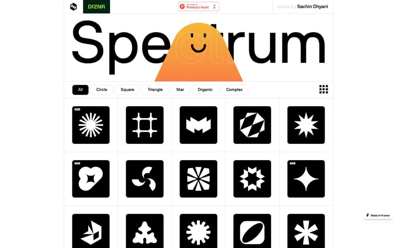 Spectrum - free vector shapes