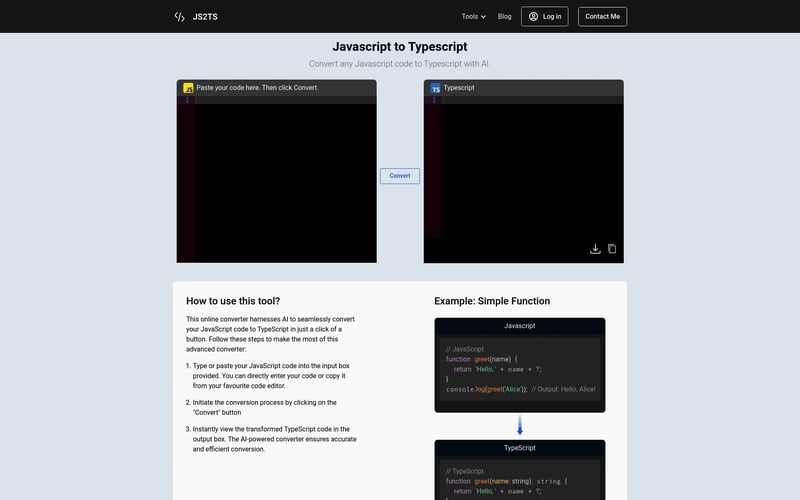 JS2TS - your ultimate code conversion companion