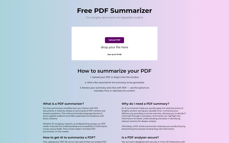 AI PDF Summarizer