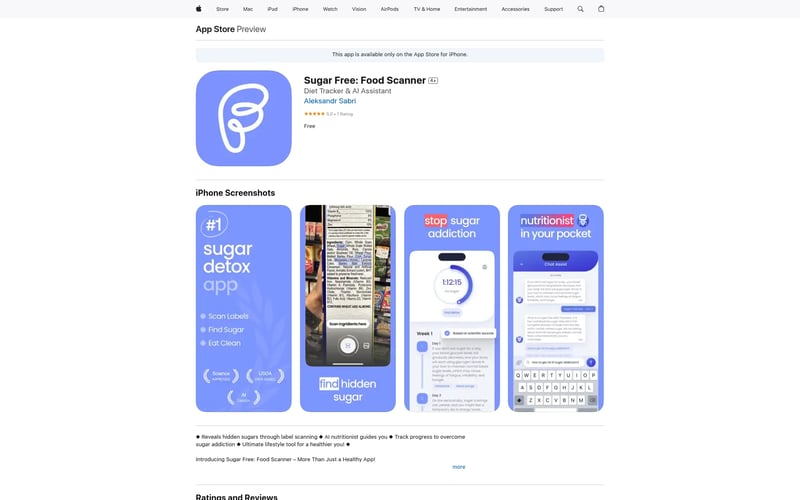 Sugar Free: Food Scanner