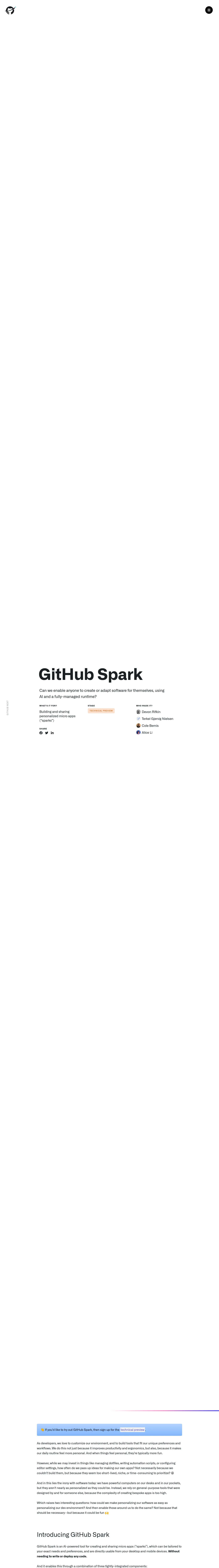 GitHub Spark AI screenshot