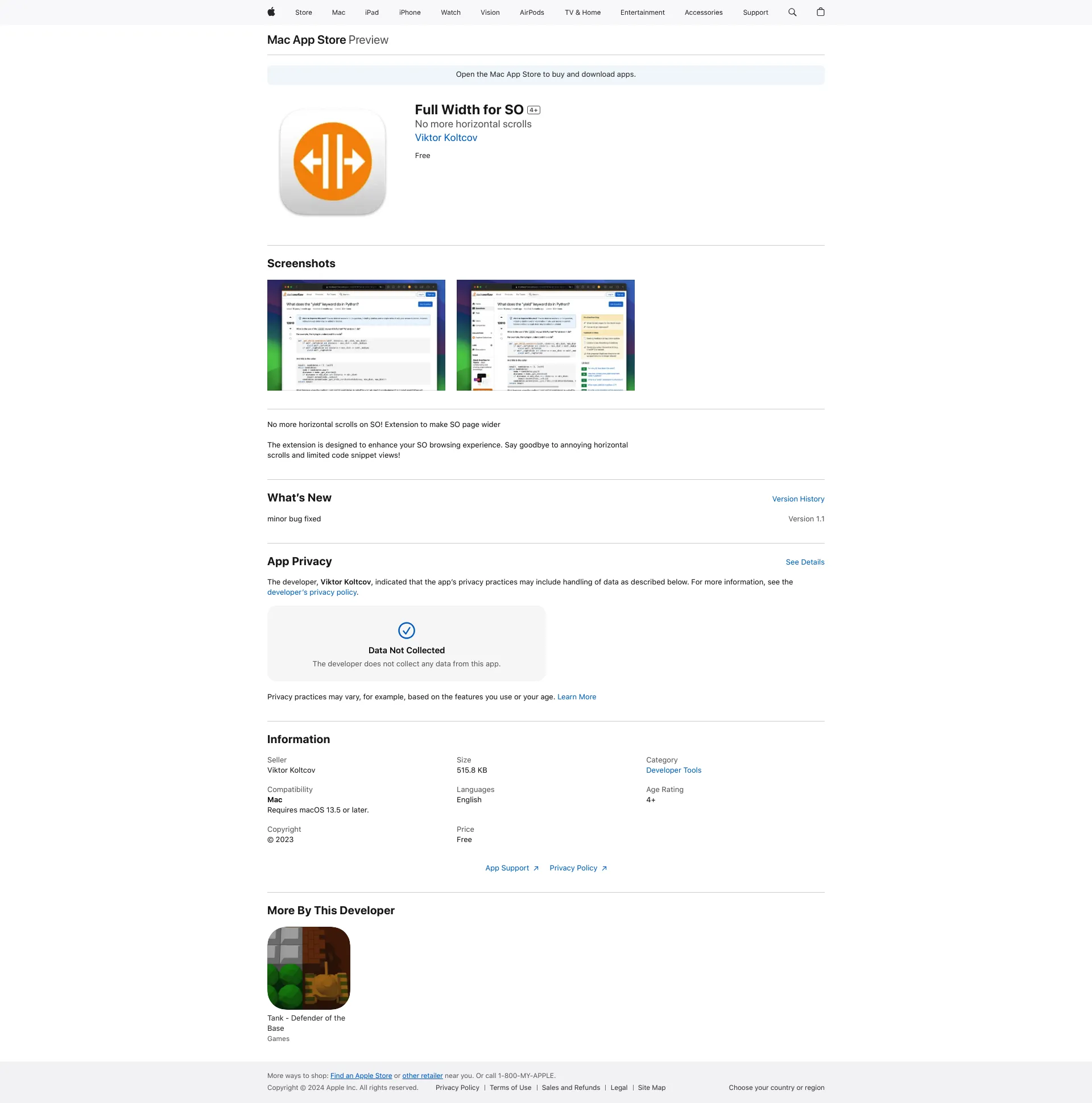 Full width for StackOverflow screenshot