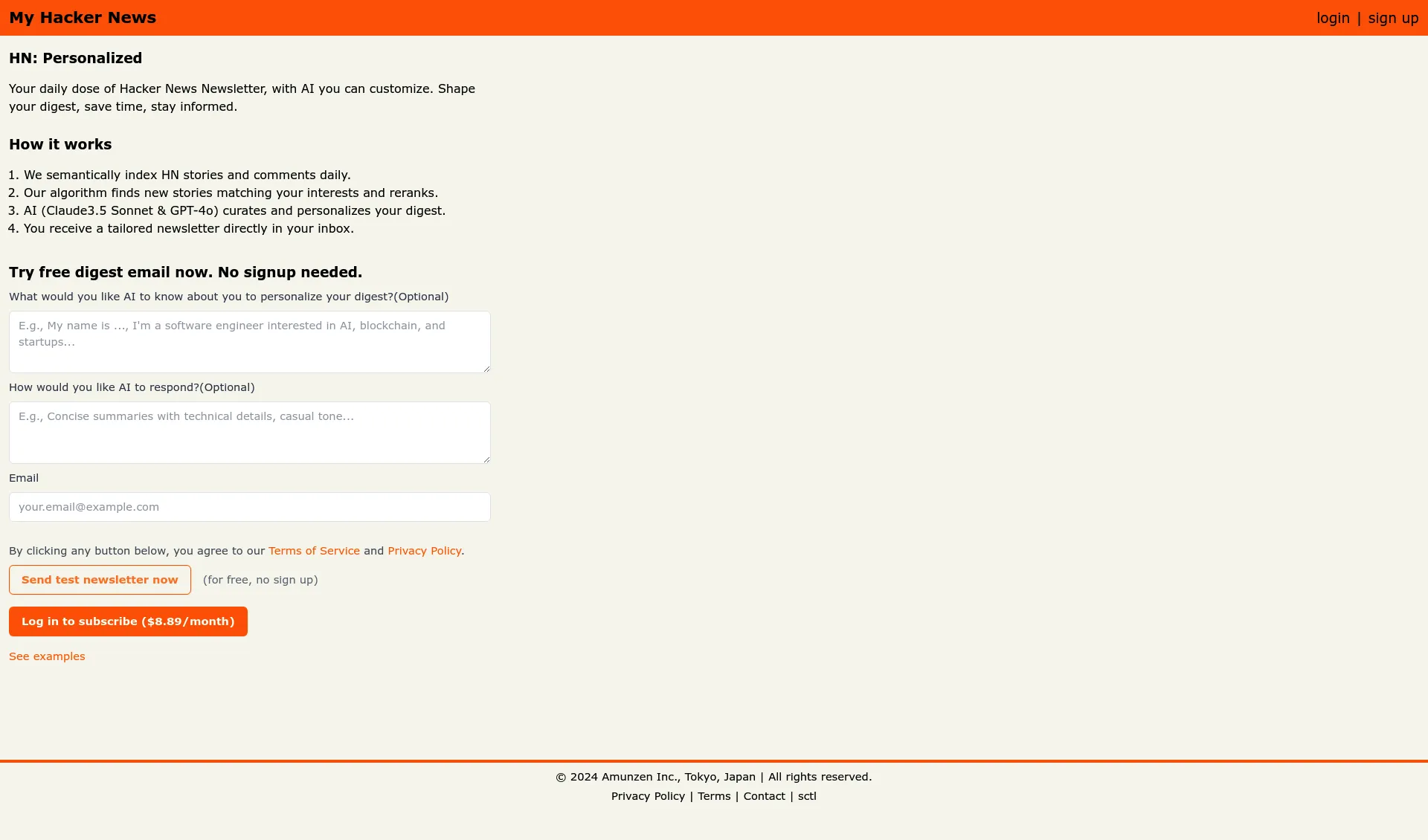 My Hacker News screenshot