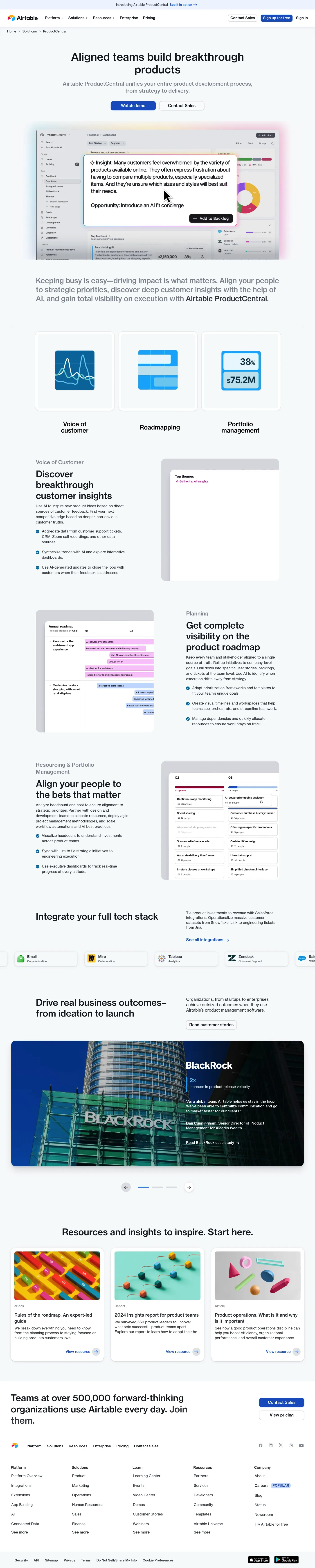 Airtable ProductCentral screenshot