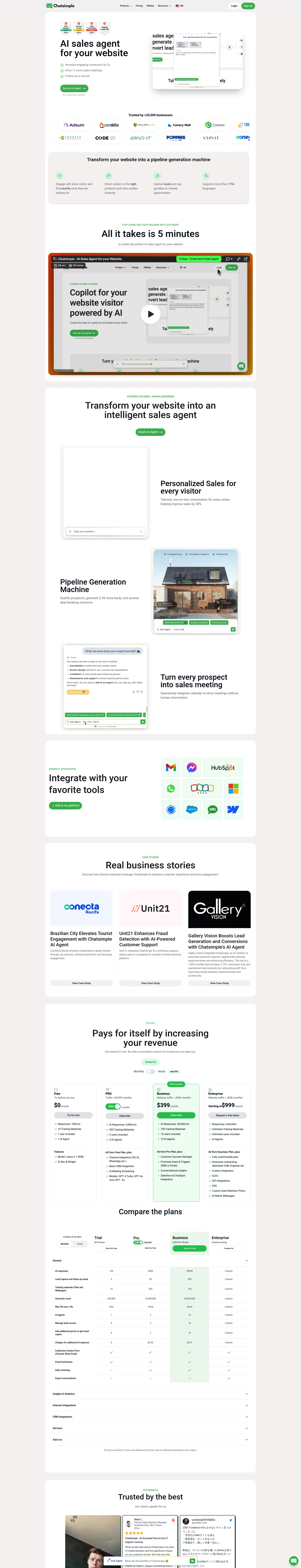 Chatsimple AI Sales Chatbot screenshot