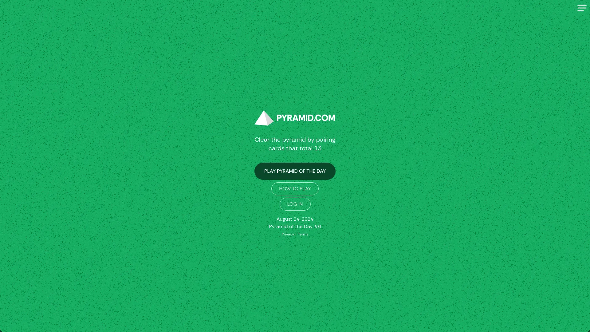 Pyramid.com Solitaire screenshot