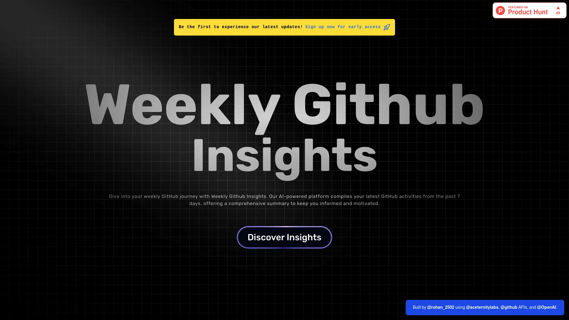 Weekly Github screenshot